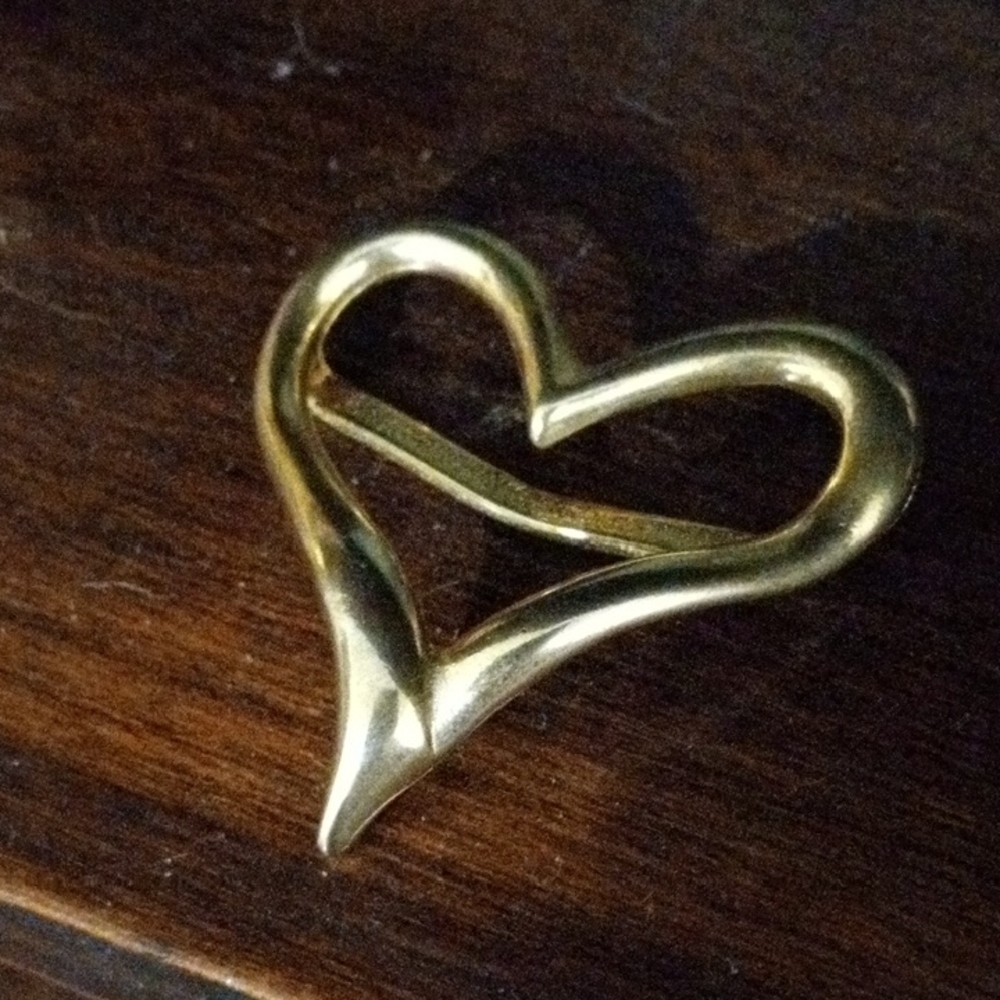 Gold Heart Brooch